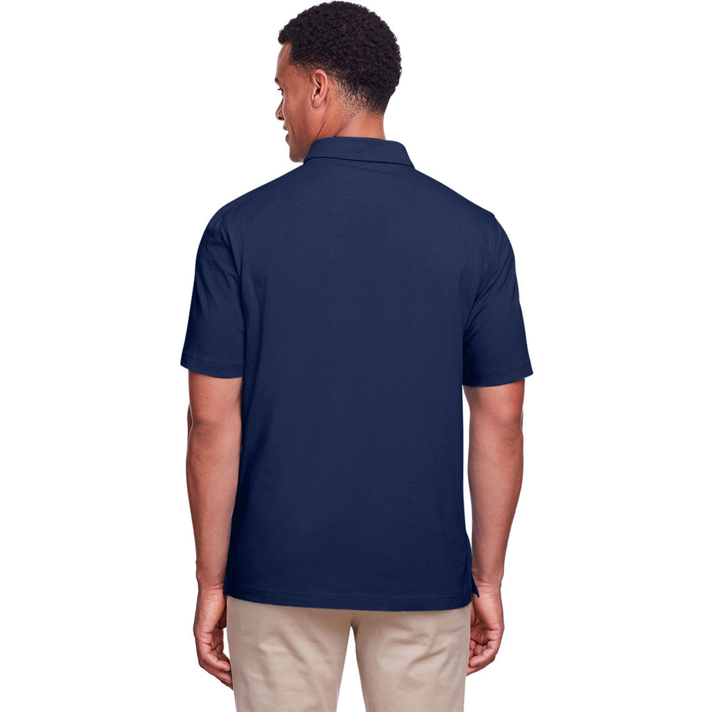 UltraClub Men's Navy Lakeshore Stretch Cotton Performance Polo