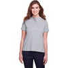 UltraClub Women's Heather Grey Lakeshore Stretch Cotton Performance Polo