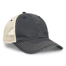 Pacific Headwear Navy/Tan Vintage Trucker Mesh Cap