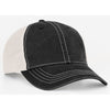Pacific Headwear Black/Ivory Vintage Adjustable Trucker Mesh Cap