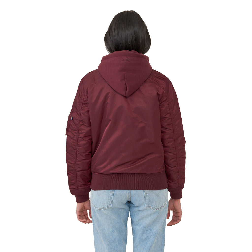 Alpha Industries Women's Maroon/Mauve Lining MA-1 Natus Flight Jacket