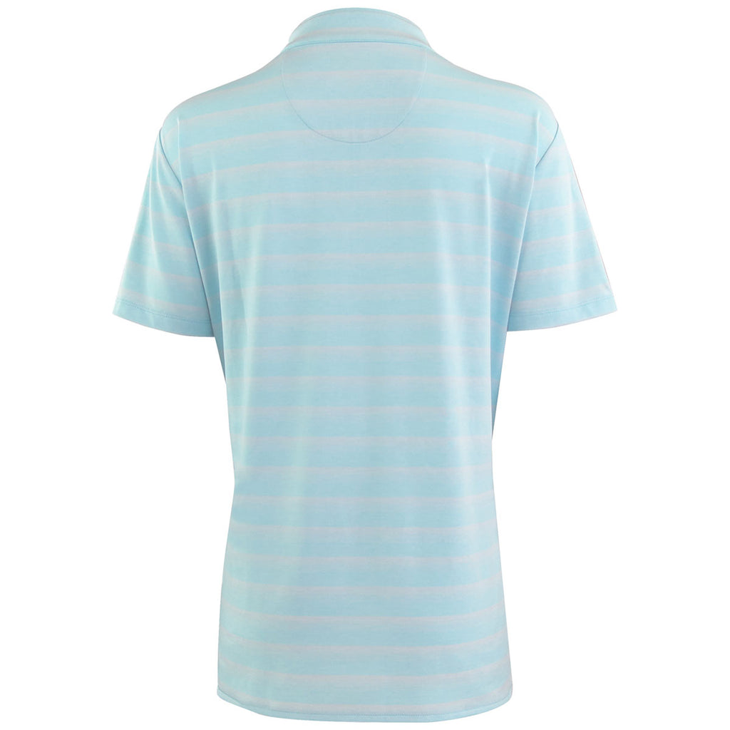 Greg Norman Women's Seaside Blue Heather LAB Stripe Polo