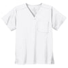 WonderWink Unisex White WorkFlex Chest Pocket V-Neck Top