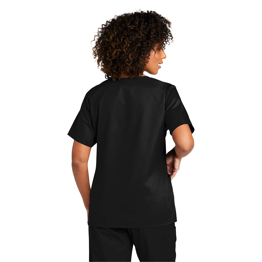 WonderWink Women's Black WorkFlex Mock Wrap Top