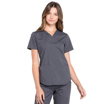 Cherokee Women's Pewter Workwear Professionals V-Neck Top