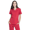 Cherokee Women's Red Workwear Professionals V-Neck Top