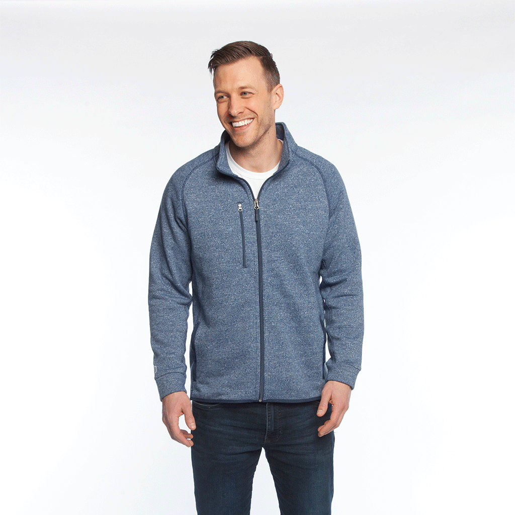 Rally Zusa Men's True Navy Heather Midtown Fleece Full Zip