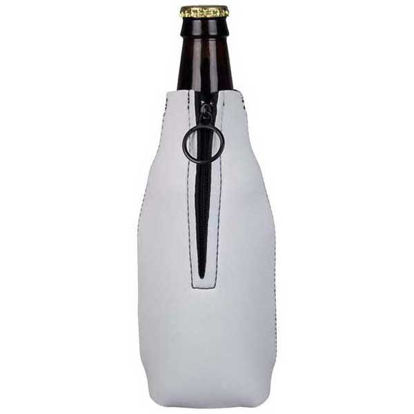 Gold Bond Inc White Full Color Neoprene Zippered Bottle Holder